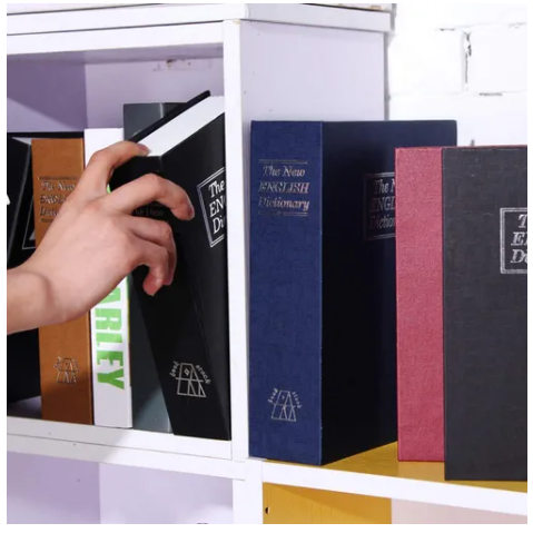 Caja fuerte de libro con cerradura de llave, libro secreto oculto, caja  fuerte de metal portátil, caja fuerte de libro de desviación de diccionario