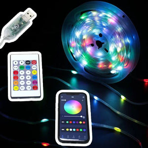 LUCES RGB RITMICAS CONEXION USB + CONTROL REMOTO