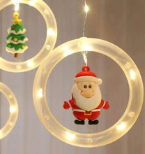 Cargar imagen en el visor de la galería, CORTINA LED DE AROS CALIDA CON FIGURAS NAVIDEÑAS®
